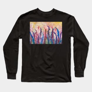 Abstract Watercolour painting - Lavender Fields Long Sleeve T-Shirt